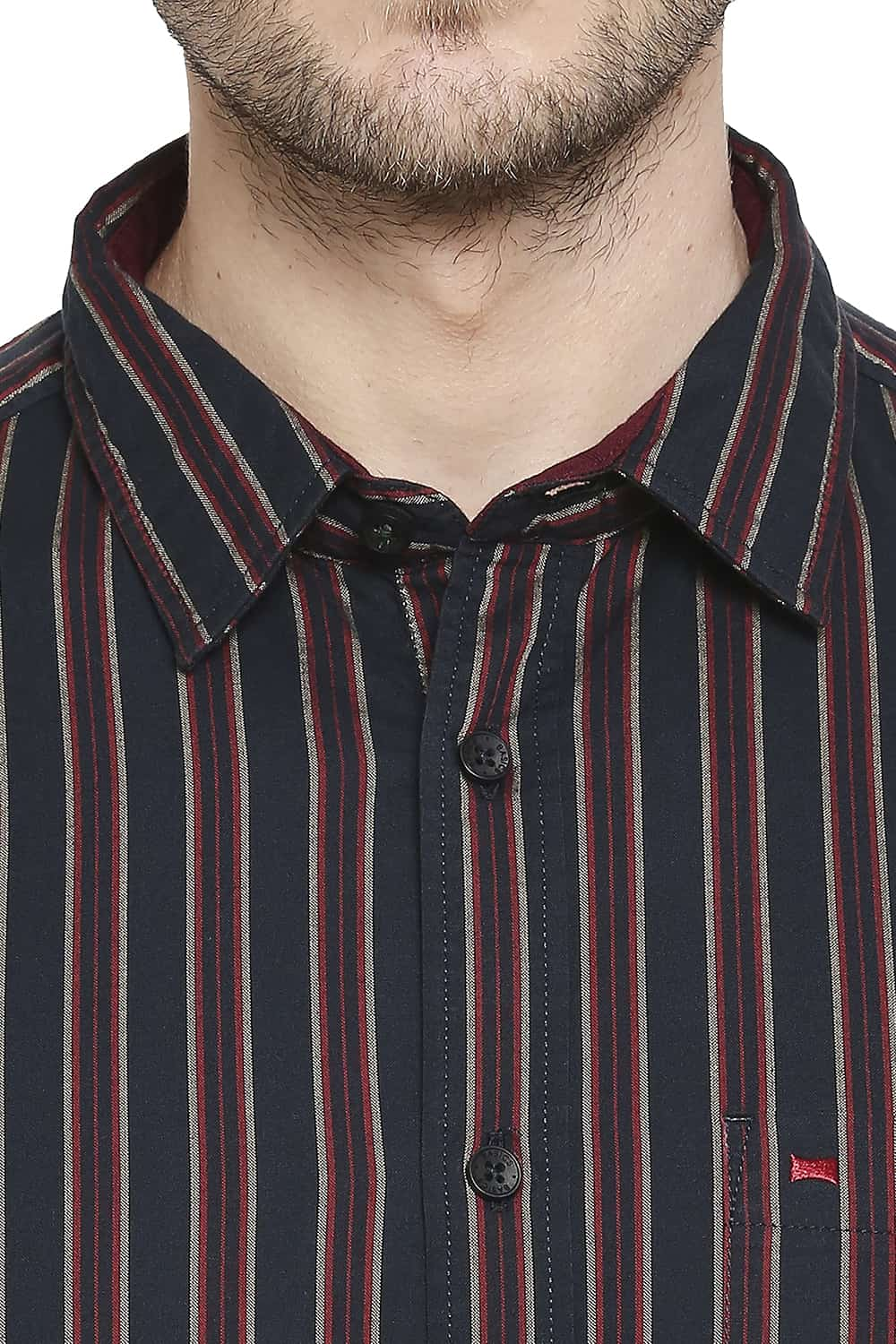 BASICS SLIM FIT STRIPE SHIRT