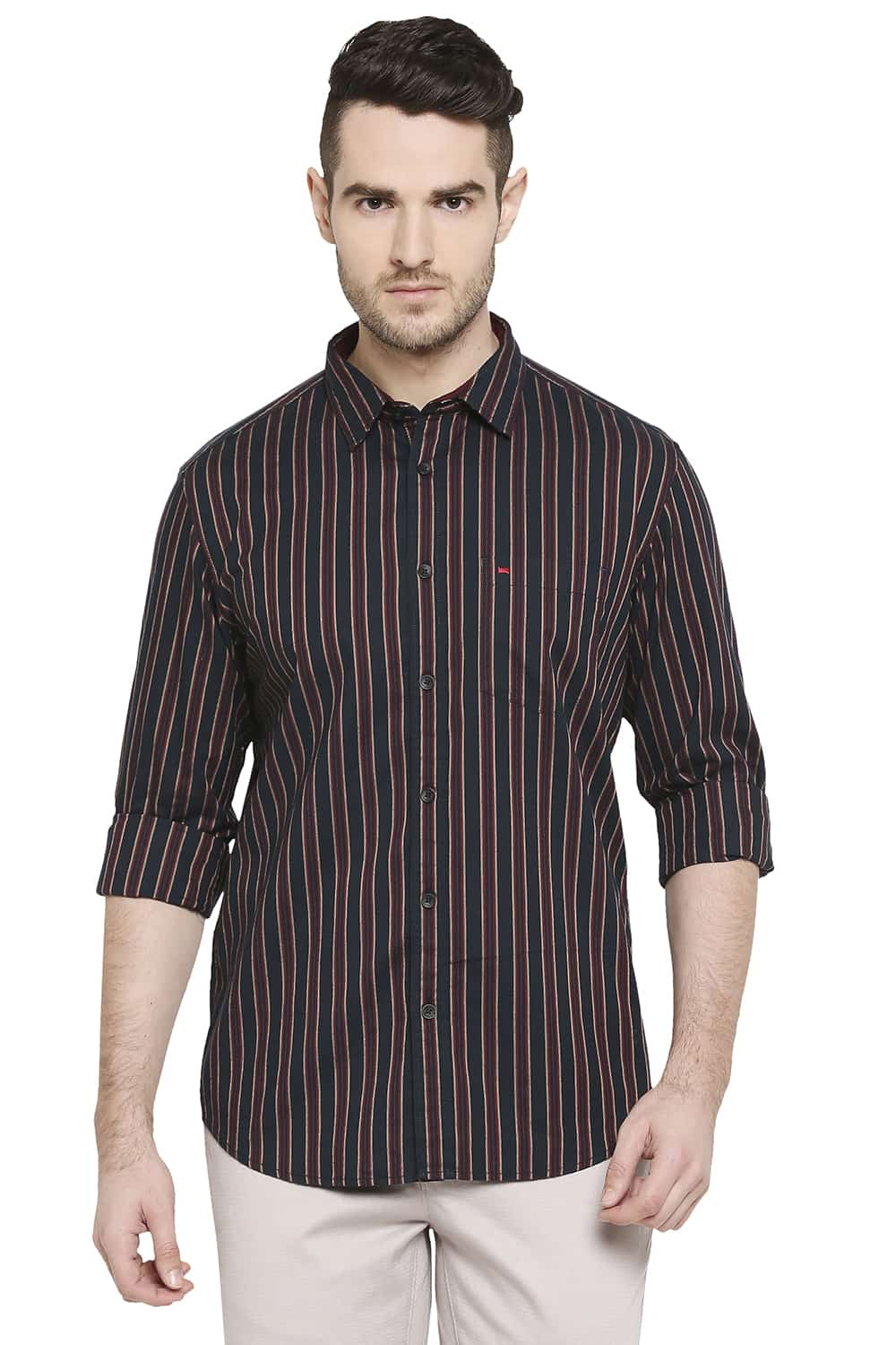 BASICS SLIM FIT STRIPE SHIRT