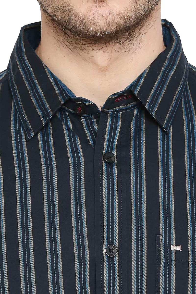 BASICS SLIM FIT STRIPE SHIRT