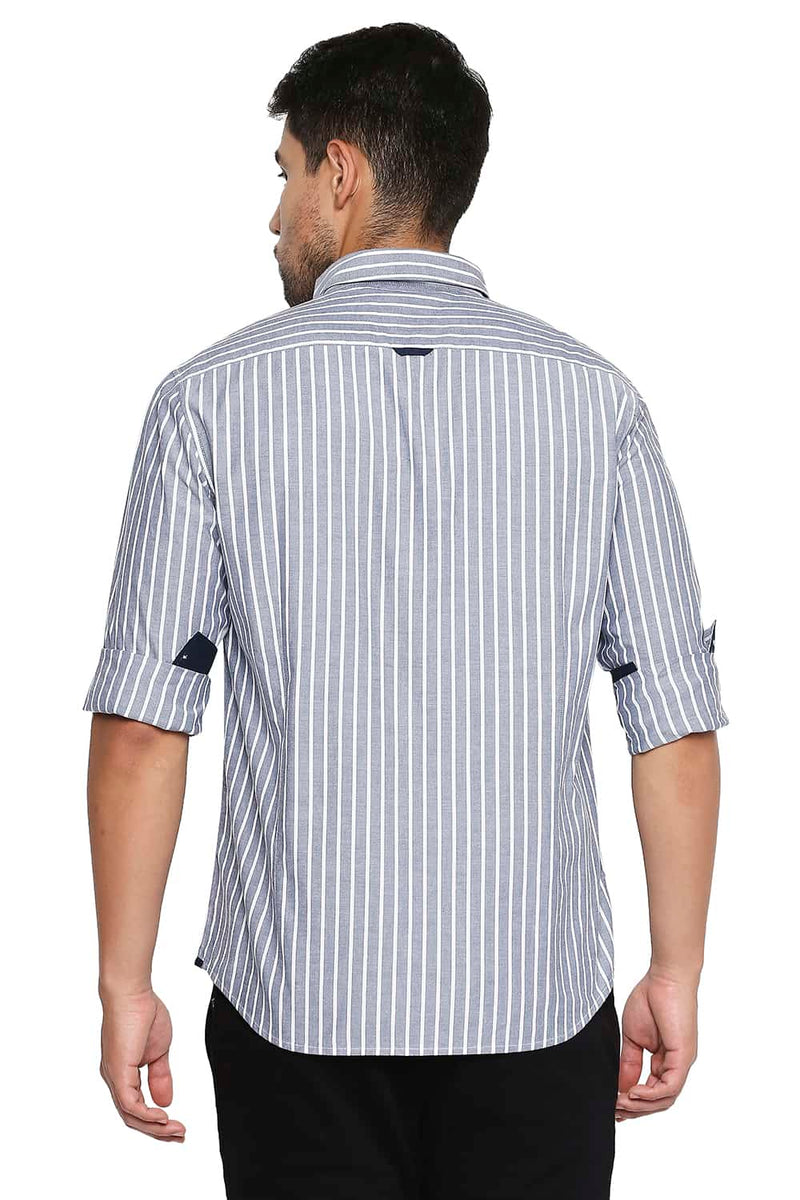 BASICS SLIM FIT STRIPE SHIRT