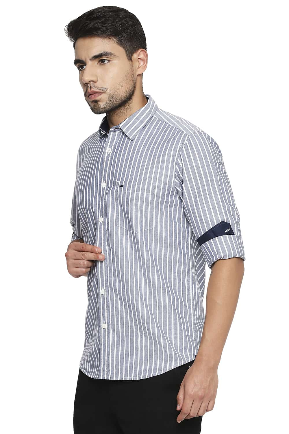 BASICS SLIM FIT STRIPE SHIRT