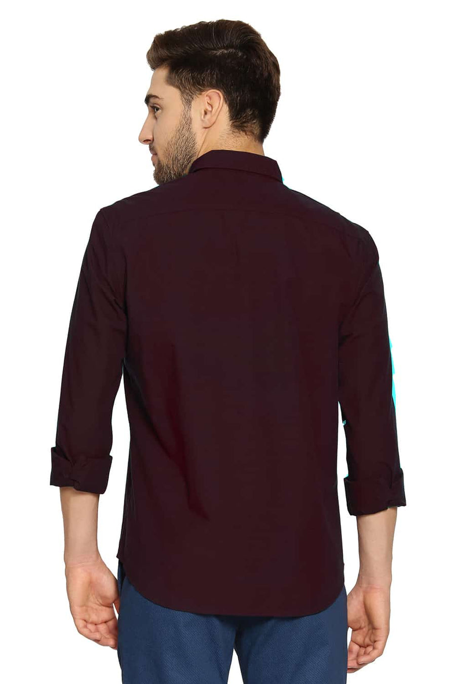 BASICS SLIM FIT CABERNET MAROON FILA FIL SHIRT