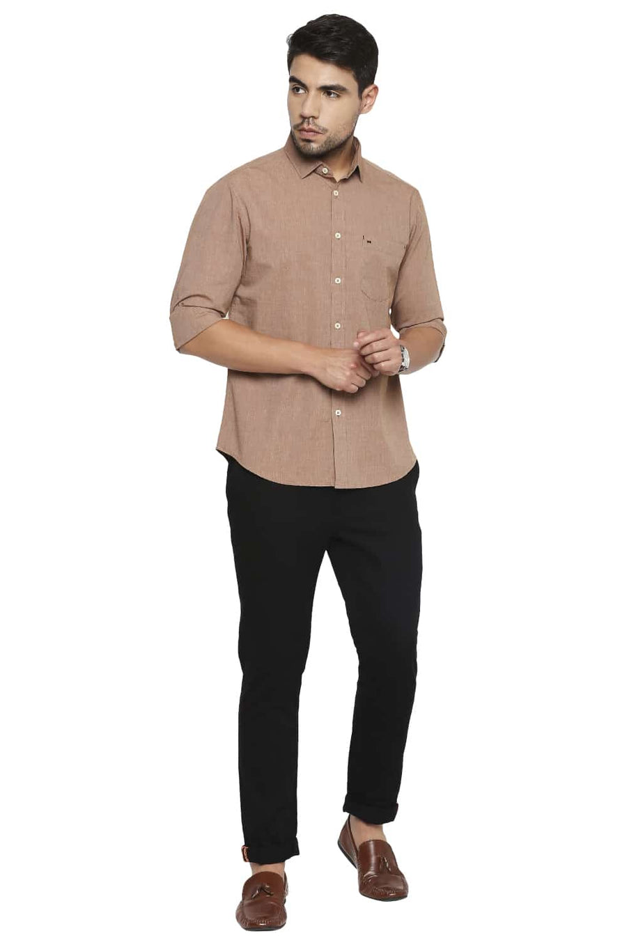 BASICS SLIM FIT BROWN SUGAR FILA FIL SHIRT