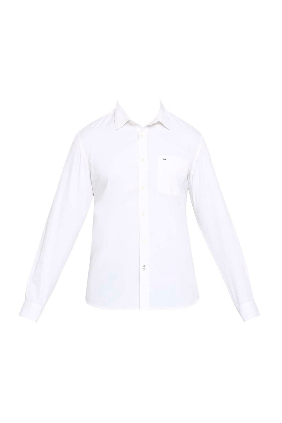 BASICS SLIM FIT BRIGHT WHITE TWILL SHIRT