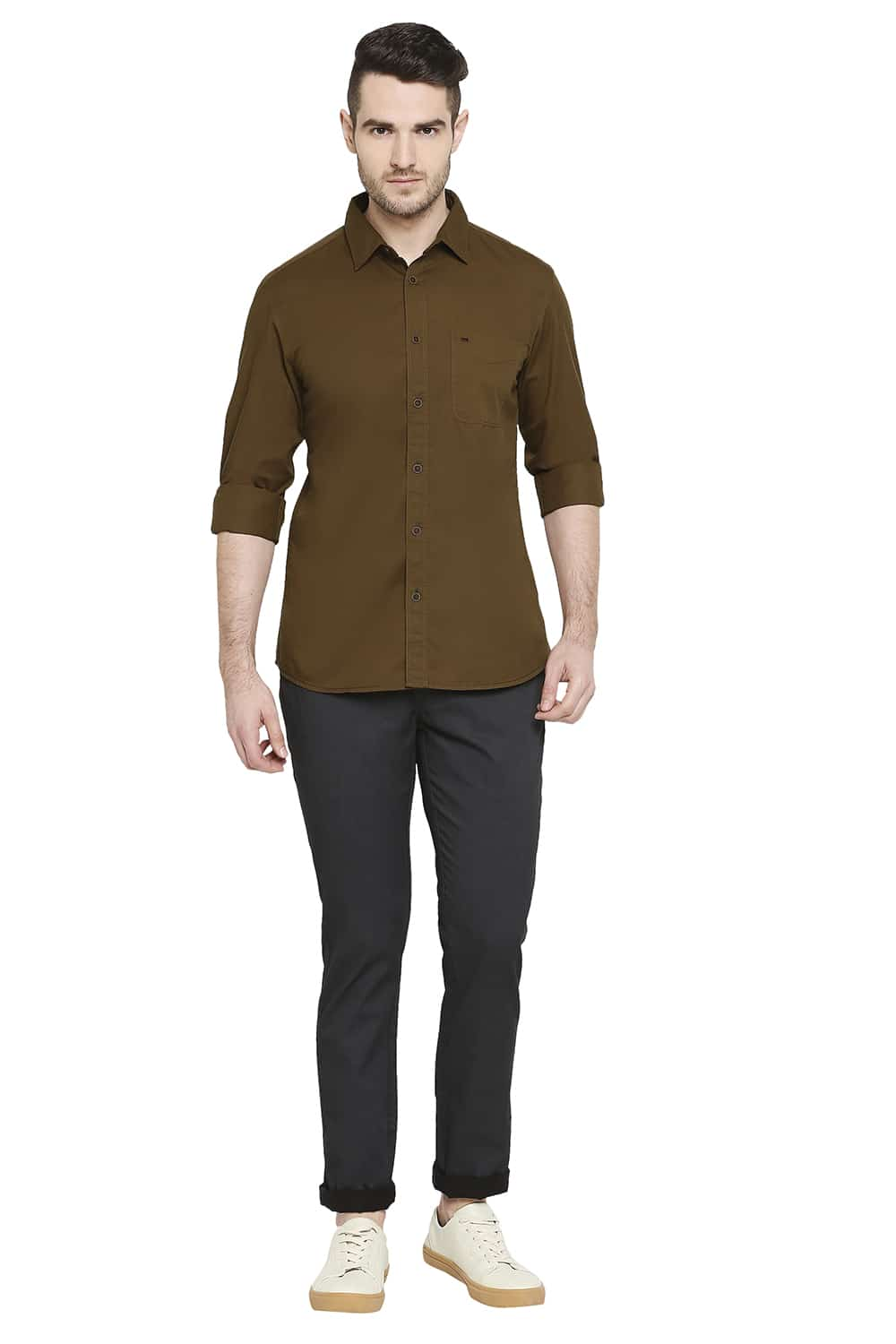 BASICS SLIM FIT TWILL SHIRT