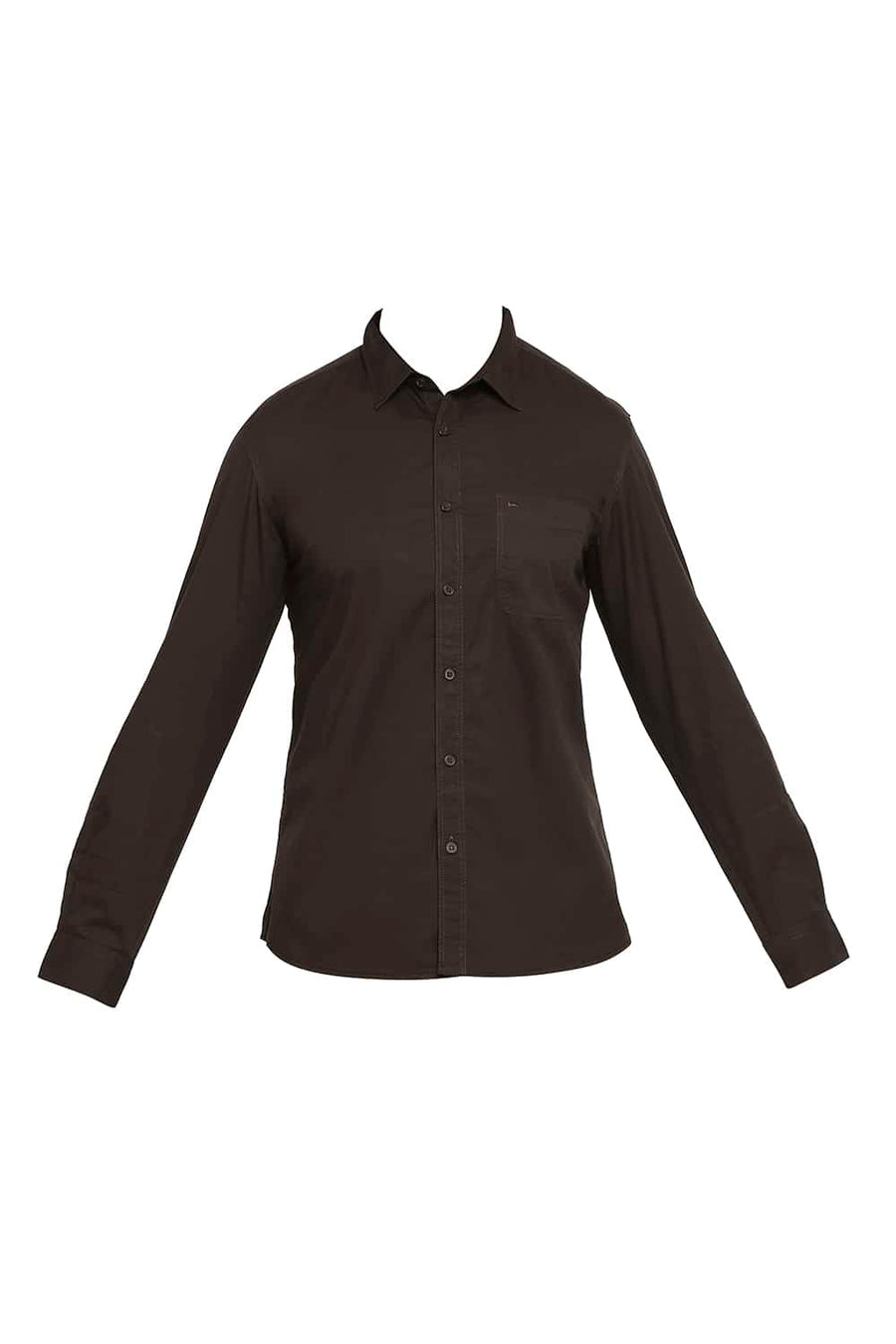 BASICS SLIM FIT TURKISH COFFEE TWILL SHIRT