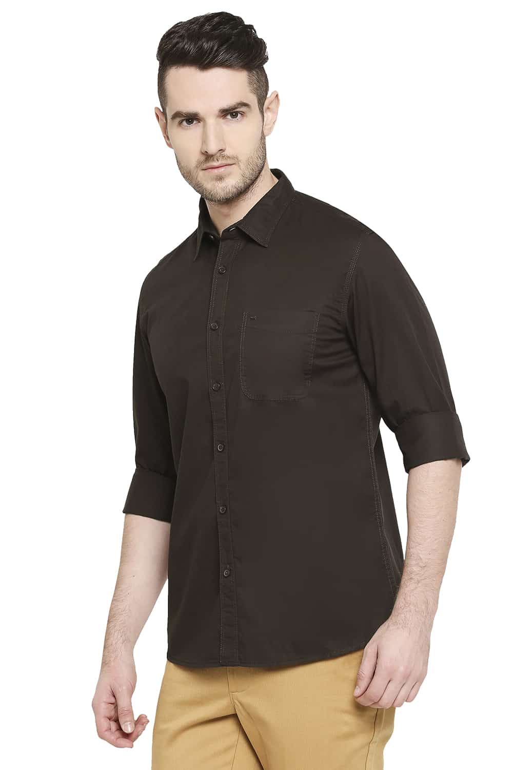 BASICS SLIM FIT TWILL SHIRT