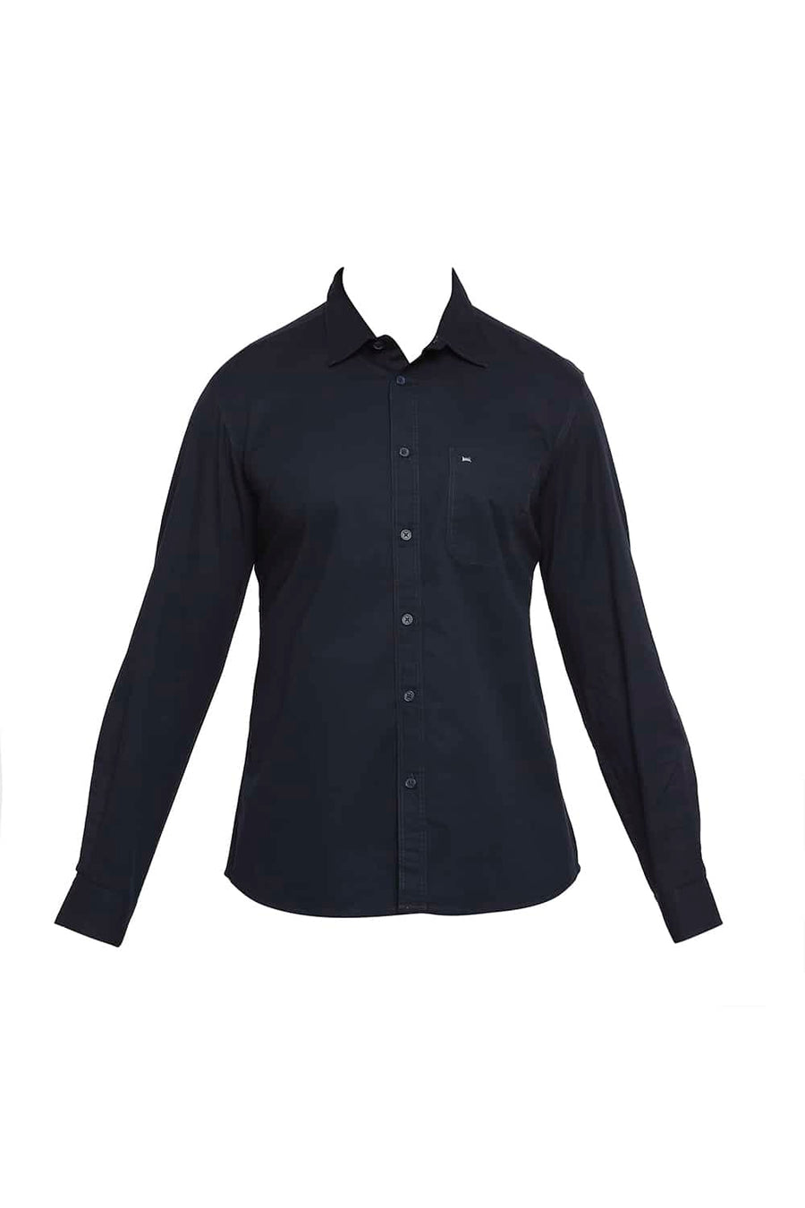 BASICS SLIM FIT NAVY GRAPHITE TWILL SHIRT