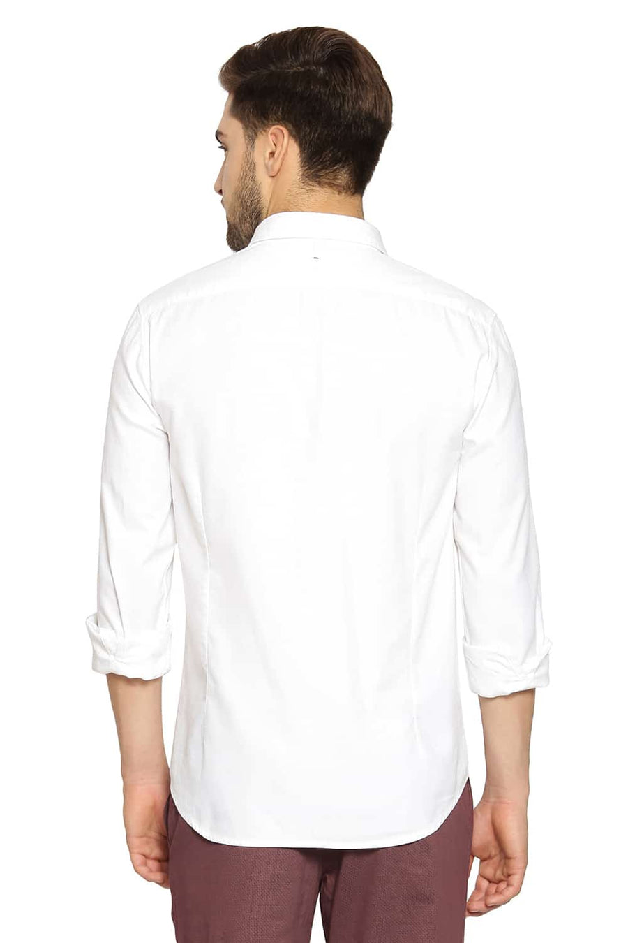 BASICS SLIM FIT CLOUD WHITE DOBBY SHIRT