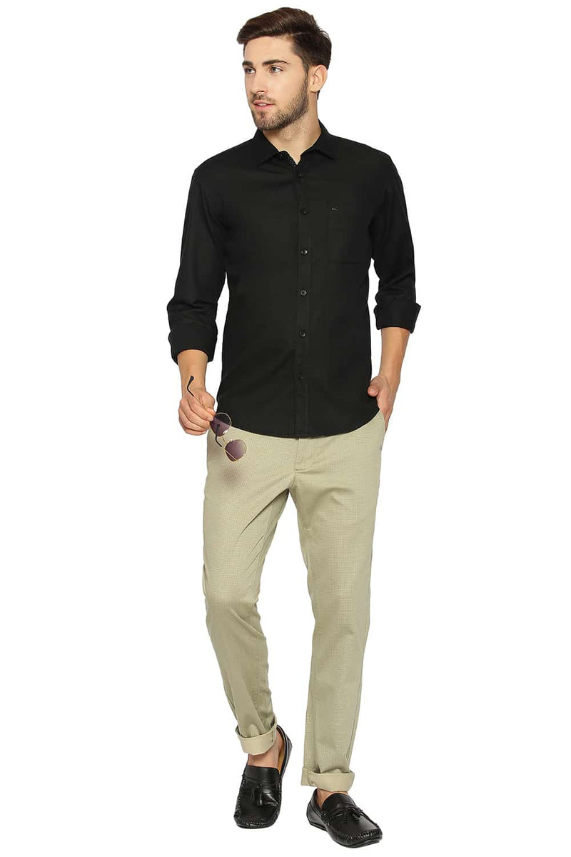 BASICS SLIM FIT DOBBY SHIRT