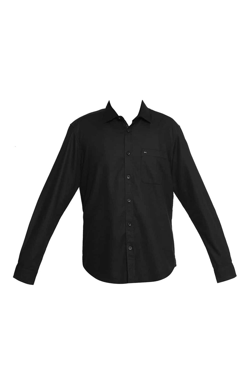 BASICS SLIM FIT DOBBY SHIRT