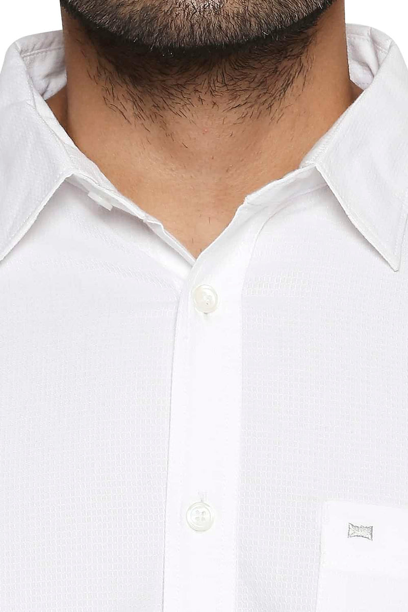 BASICS SLIM FIT DOBBY SHIRT