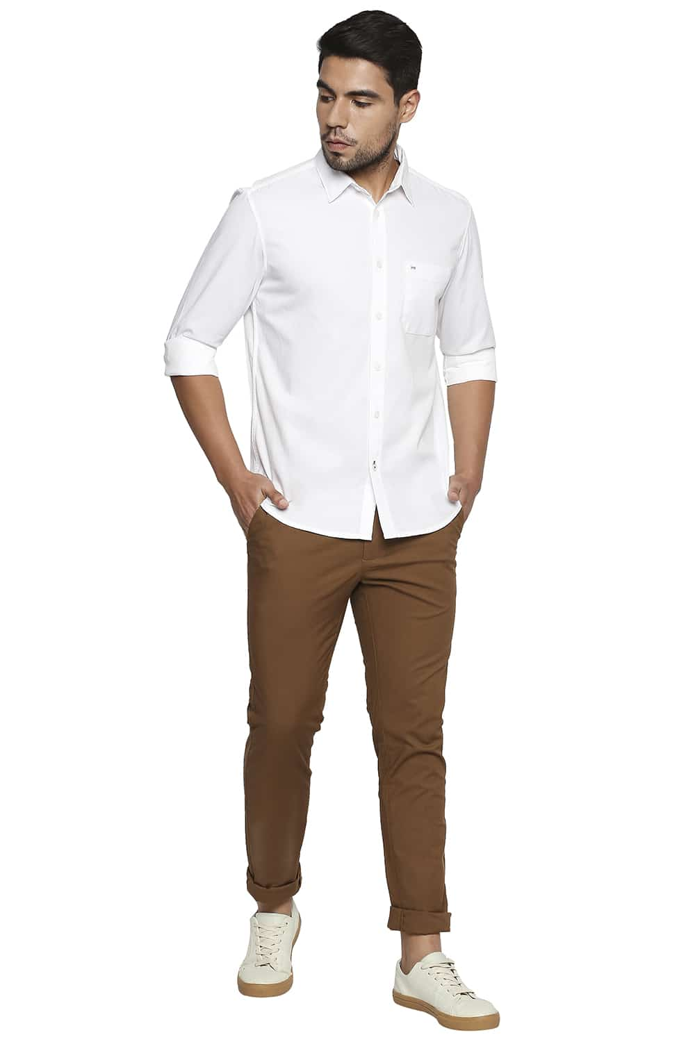 BASICS SLIM FIT DOBBY SHIRT