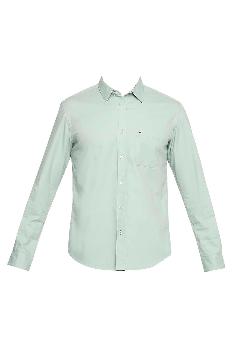 BASICS SLIM FIT FELDSPAR GREEN DOBBY SHIRT