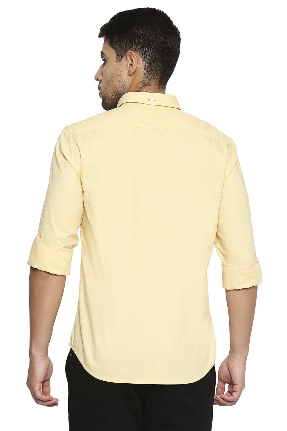 BASICS SLIM FIT DOBBY SHIRT