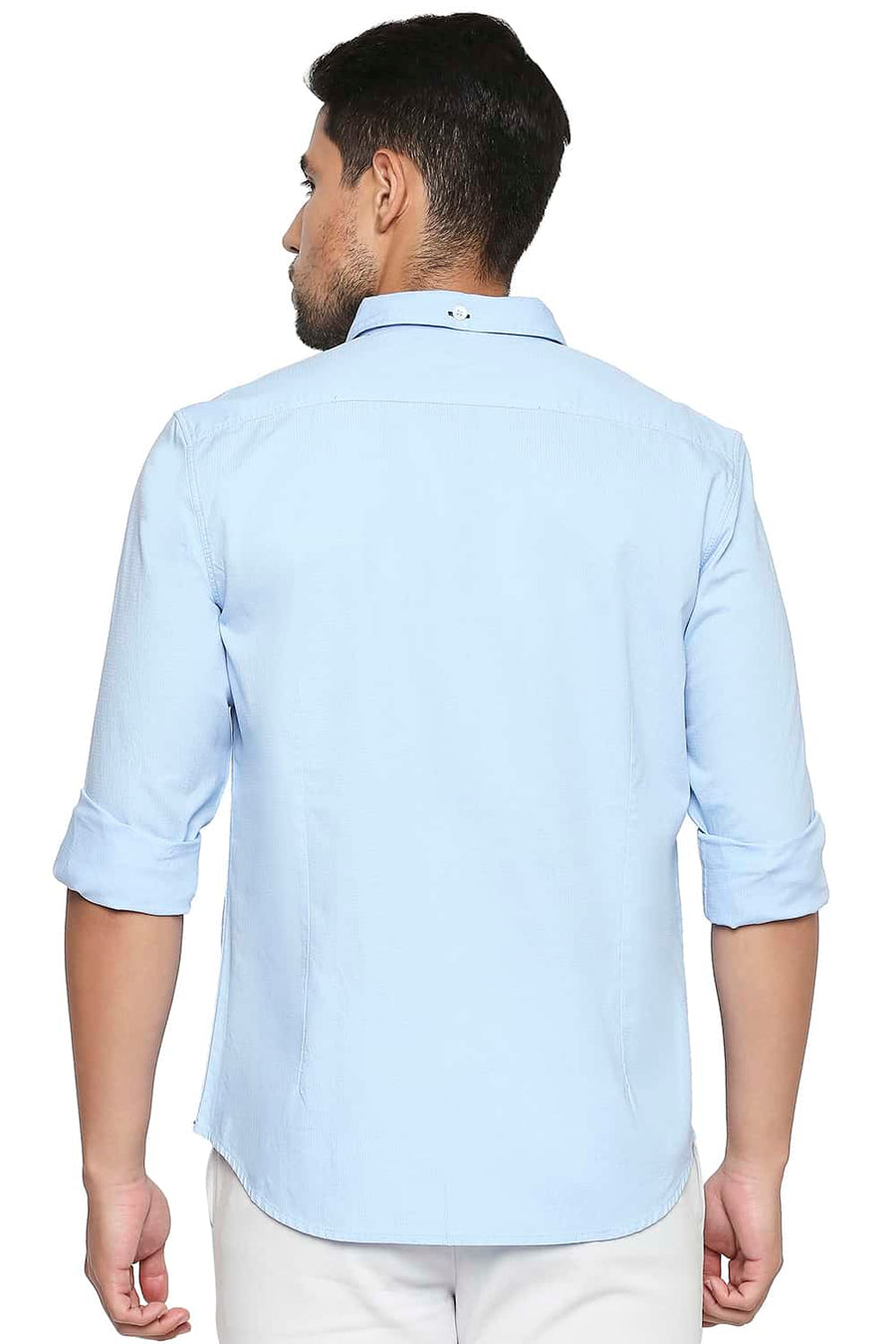 BASICS SLIM FIT AIRY BLUE DOBBY SHIRT