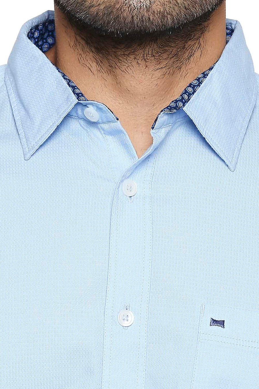 BASICS SLIM FIT AIRY BLUE DOBBY SHIRT