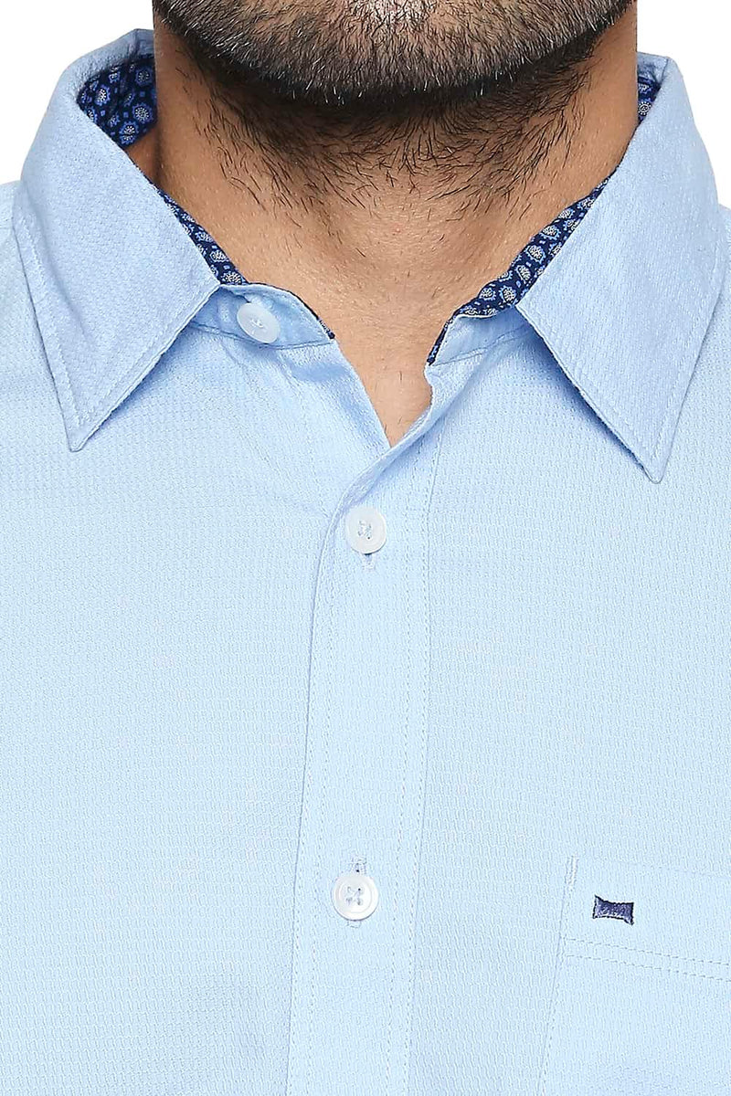 BASICS SLIM FIT DOBBY SHIRT