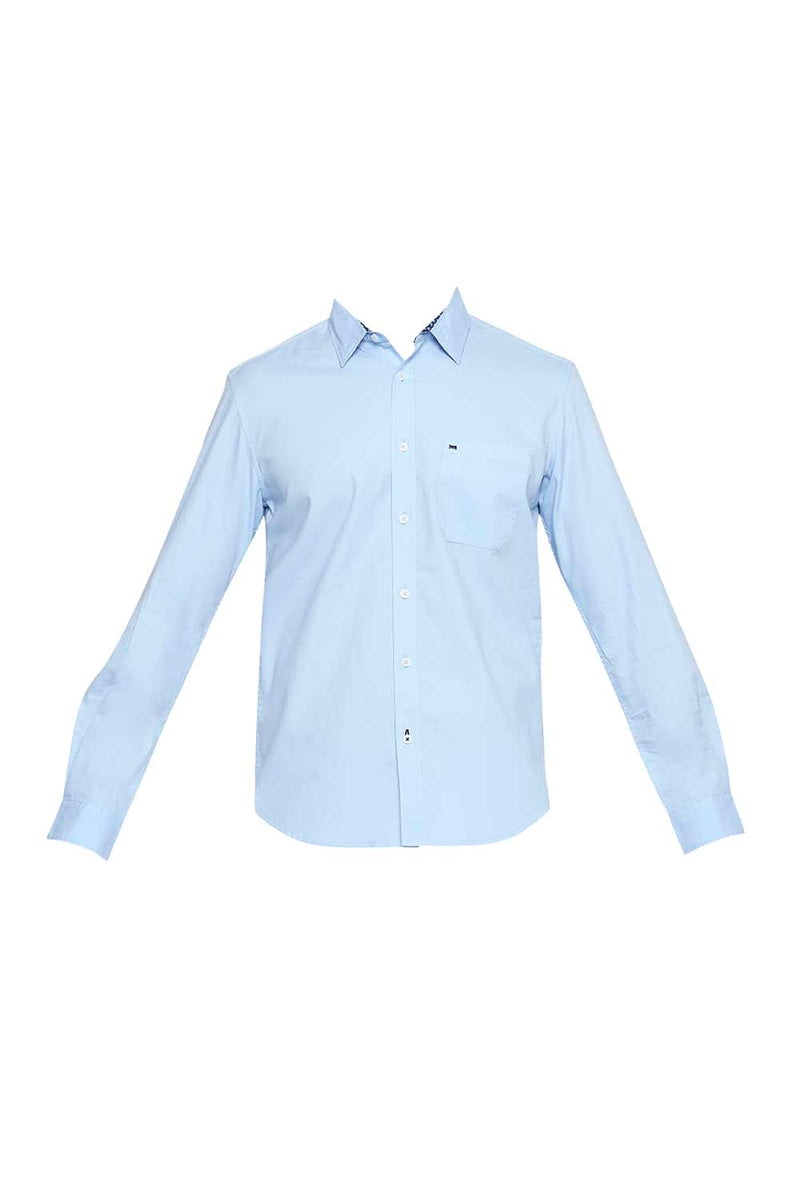 BASICS SLIM FIT DOBBY SHIRT