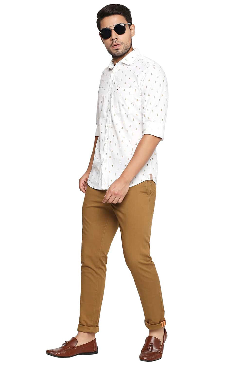 BASICS SLIM FIT PRINTED SHIRT