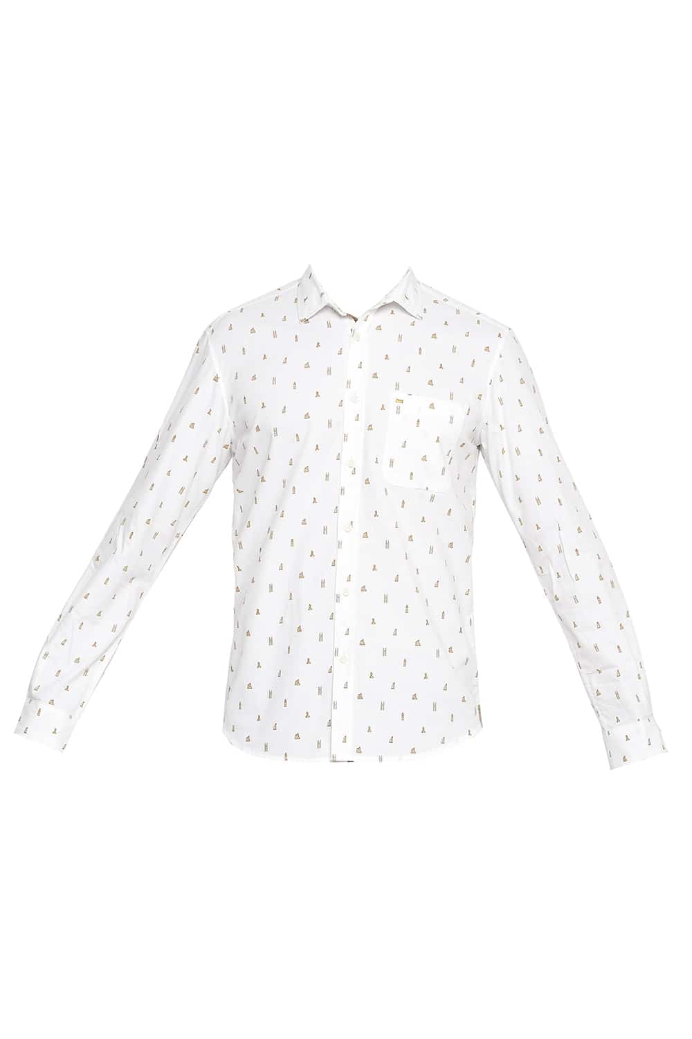 BASICS SLIM FIT PRINTED SHIRT