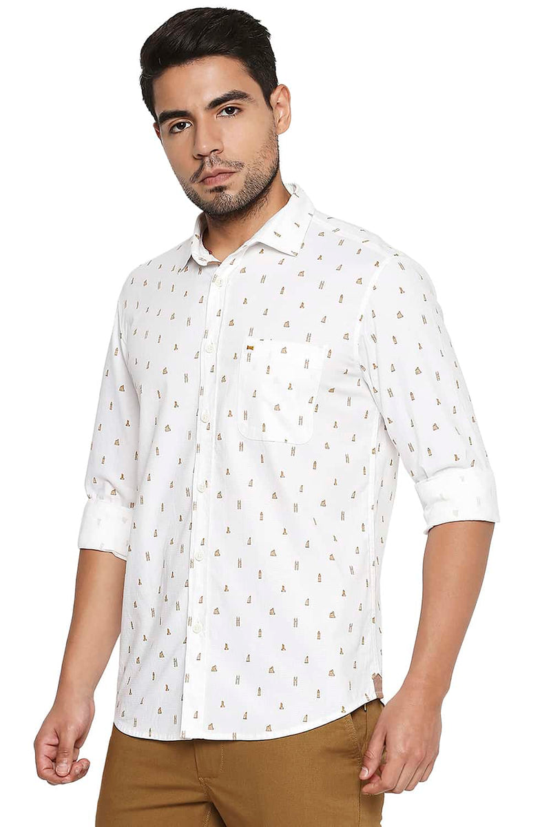 BASICS SLIM FIT PRINTED SHIRT