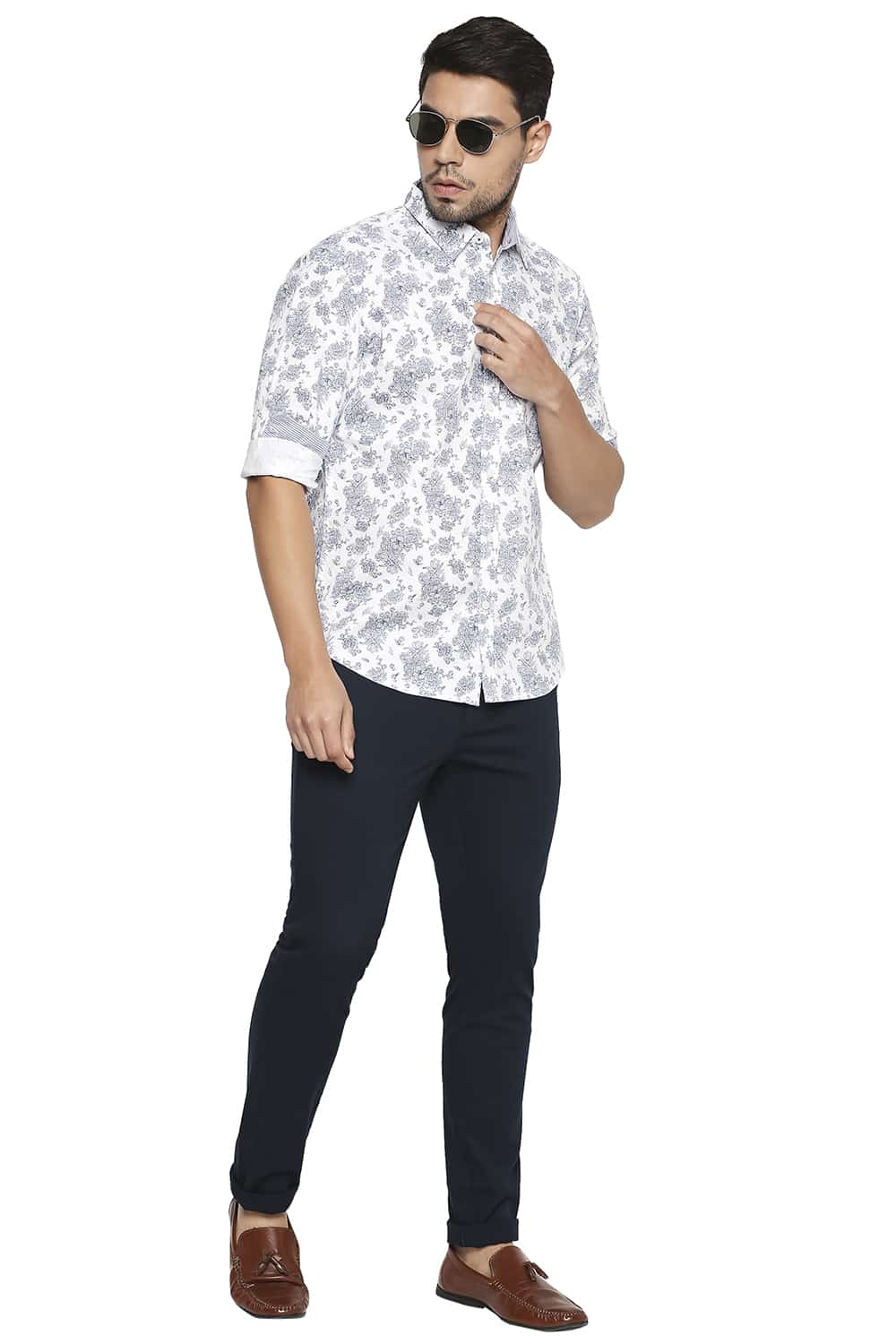 BASICS SLIM FIT PRINTED SHIRT