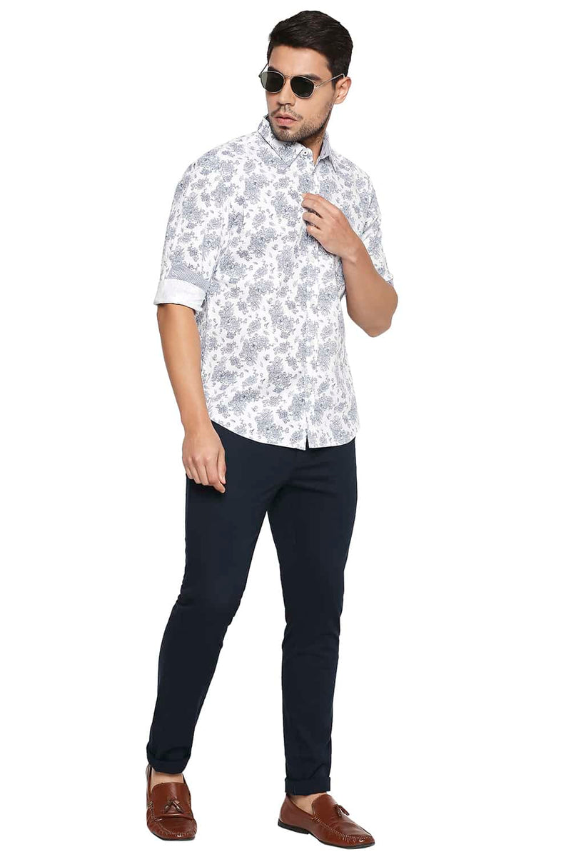 BASICS SLIM FIT PRINTED SHIRT