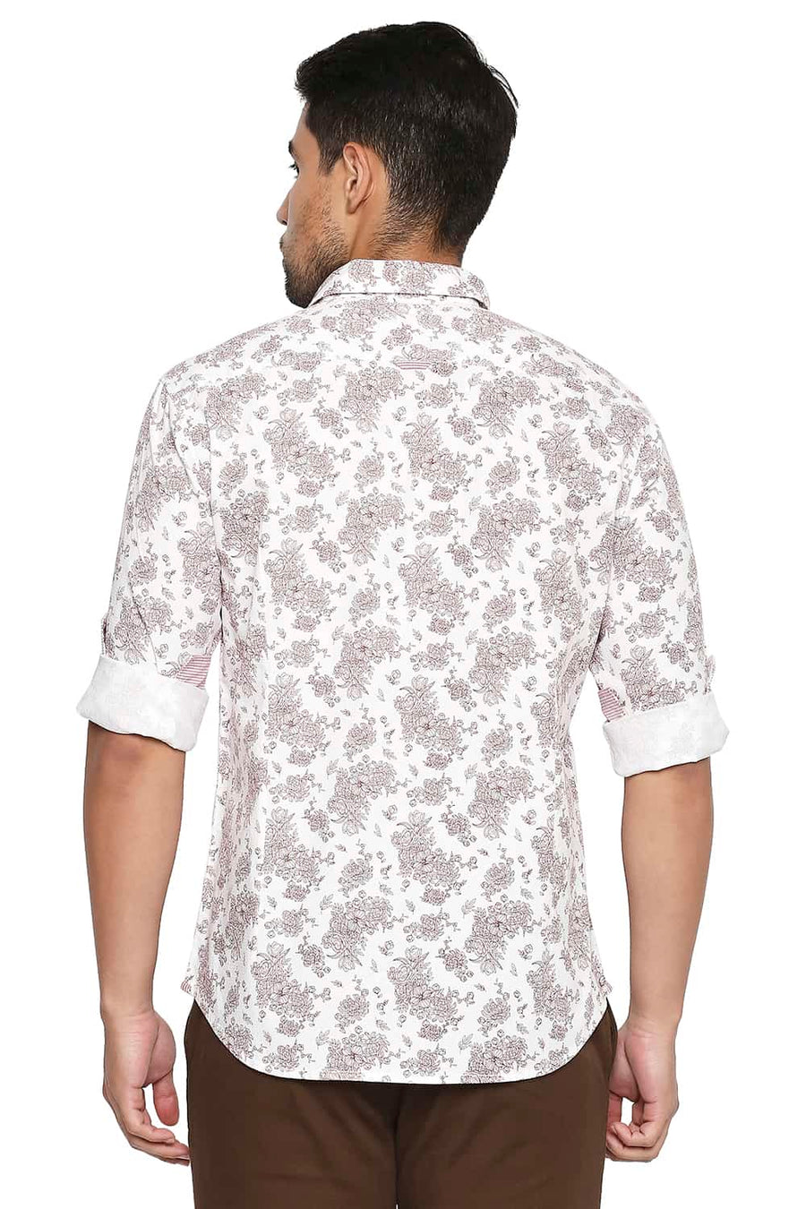 BASICS SLIM FIT JESTER RED PRINTED SHIRT