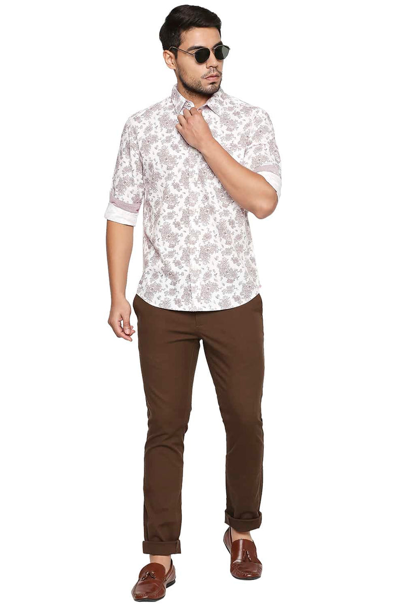 BASICS SLIM FIT PRINTED SHIRT