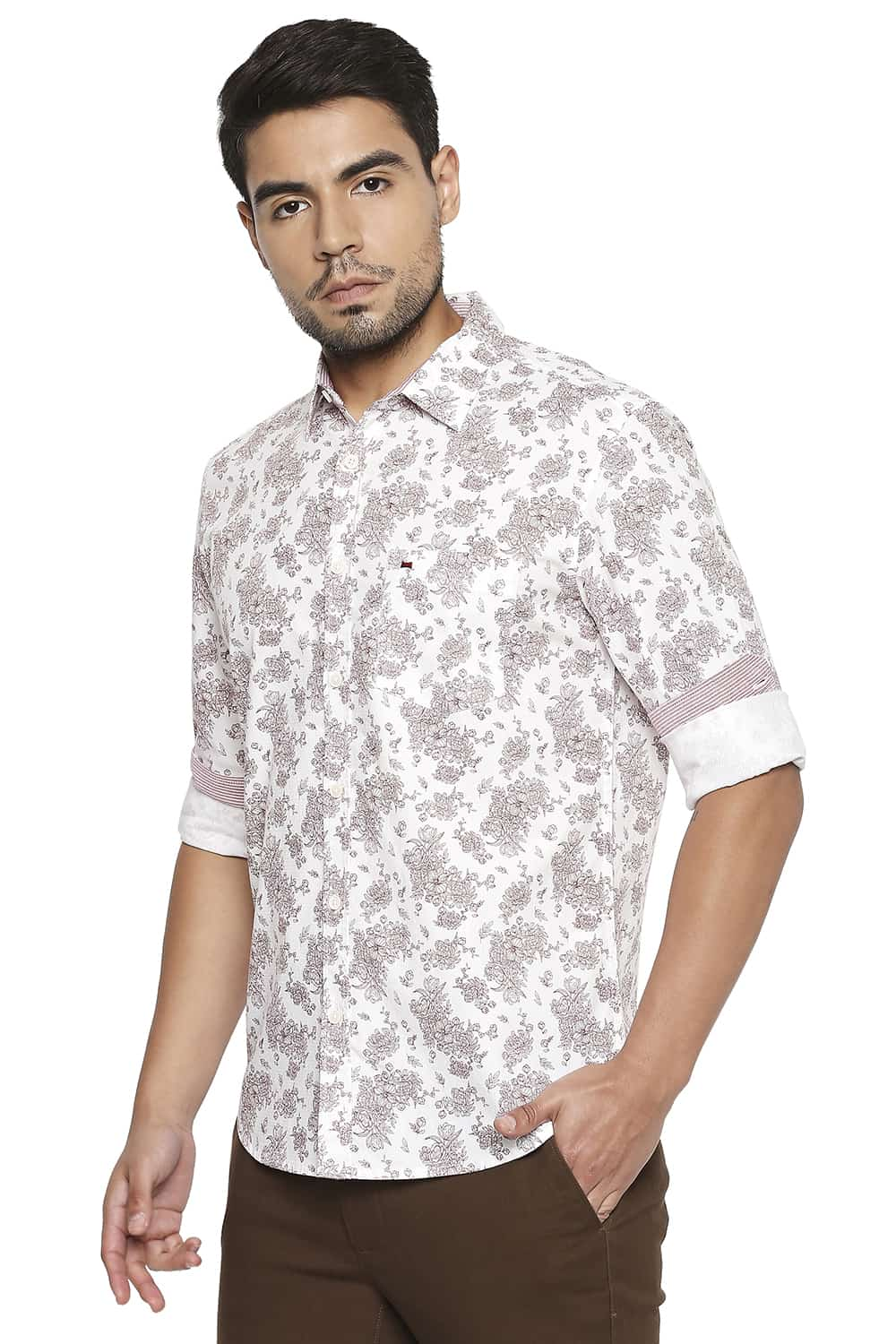 BASICS SLIM FIT PRINTED SHIRT