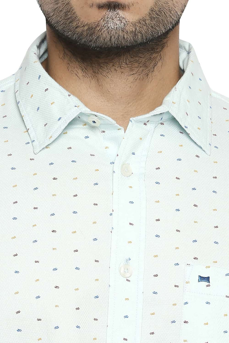 BASICS SLIM FIT PRINTED SHIRT