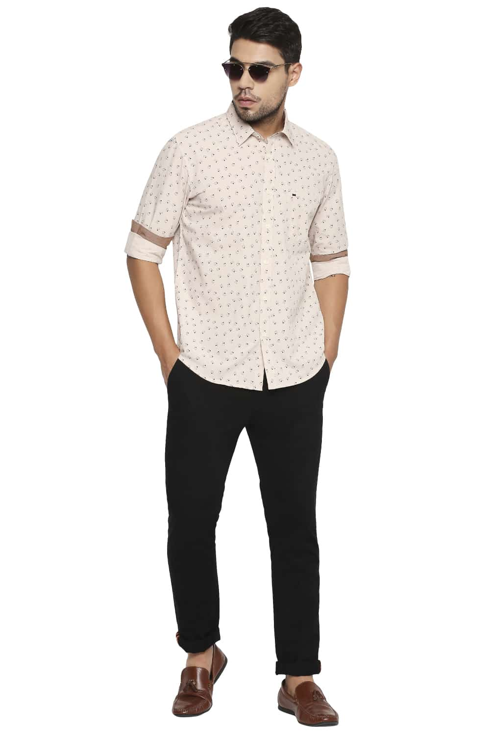 BASICS SLIM FIT PRINTED SHIRT