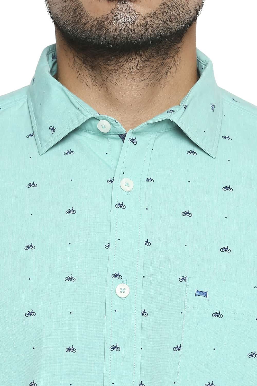 BASICS SLIM FIT PRINTED SHIRT