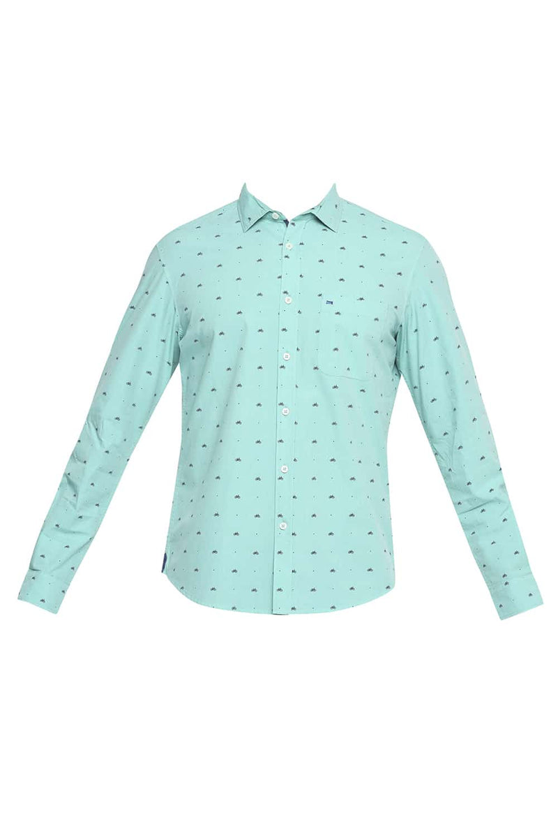 BASICS SLIM FIT PRINTED SHIRT