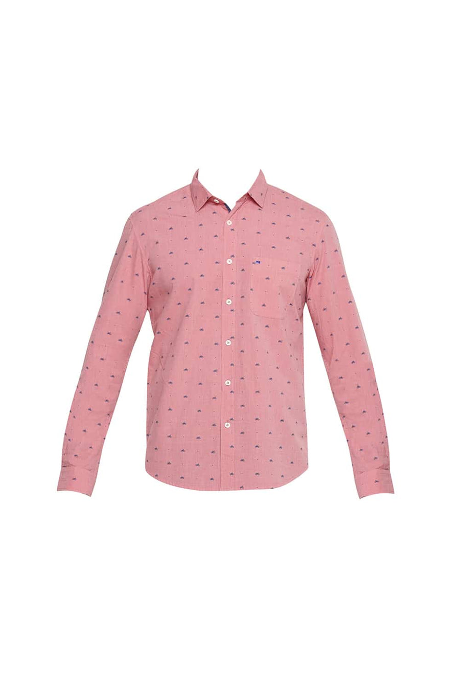BASICS SLIM FIT ICE RED PRINTED SHIRT