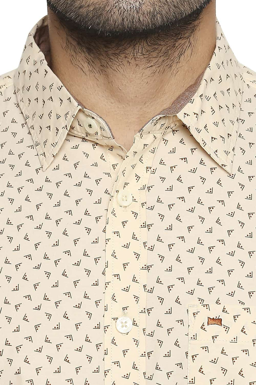 BASICS SLIM FIT YELLOW SUN PRINTED SHIRT