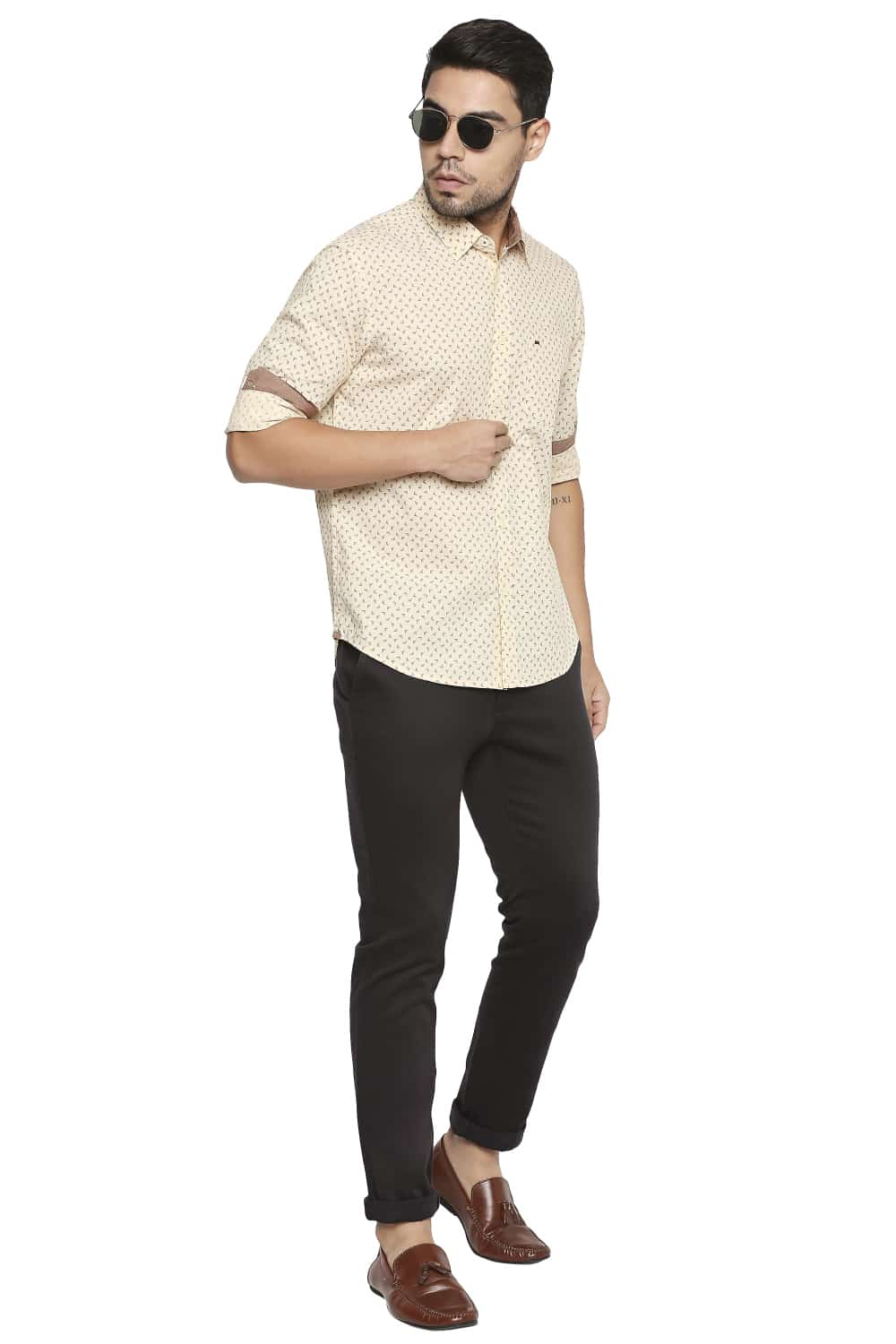 BASICS SLIM FIT PRINTED SHIRT