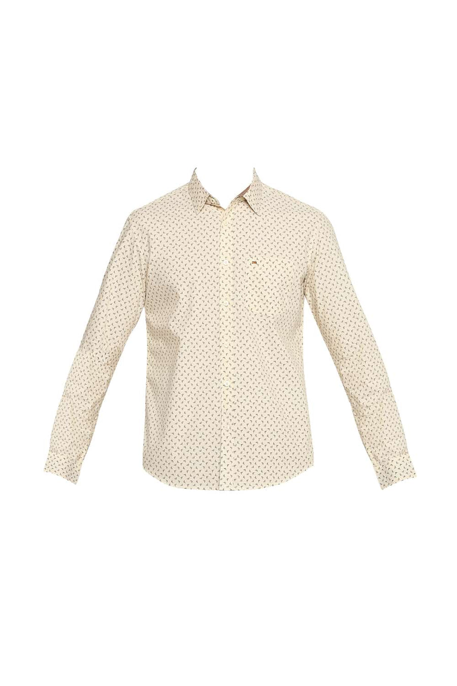 BASICS SLIM FIT YELLOW SUN PRINTED SHIRT