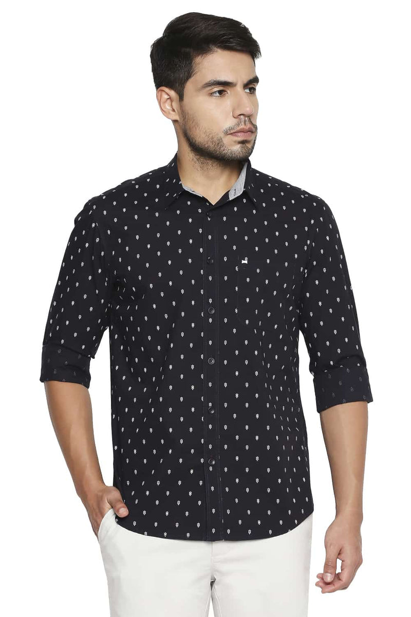 BASICS SLIM FIT PRINTED SHIRT