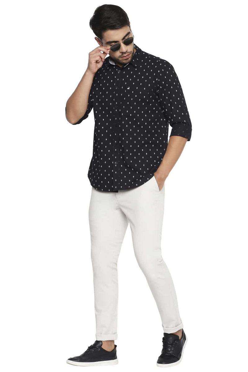 BASICS SLIM FIT PRINTED SHIRT