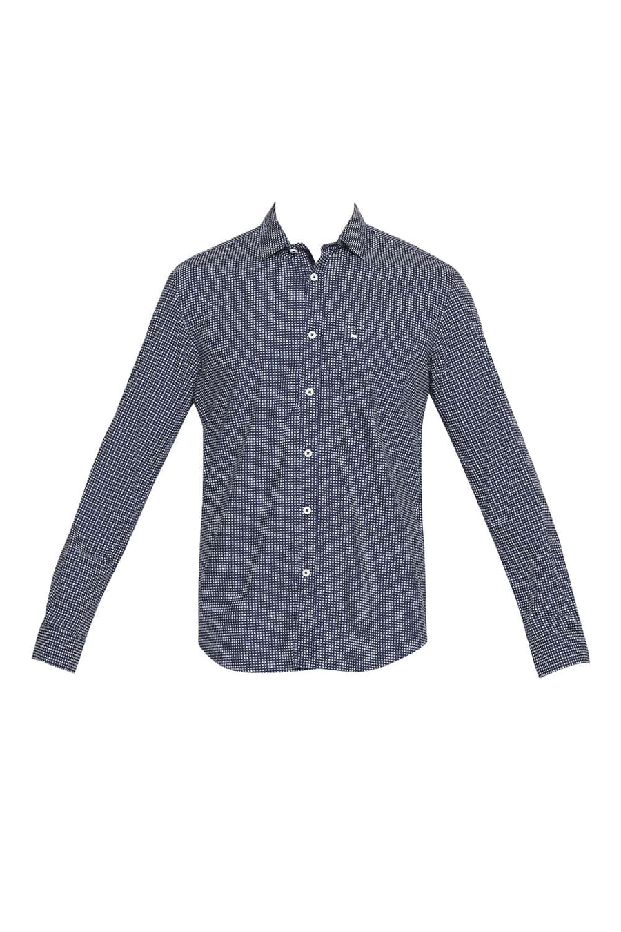 BASICS SLIM FIT NAVY OPAL PRINTED SHIRT