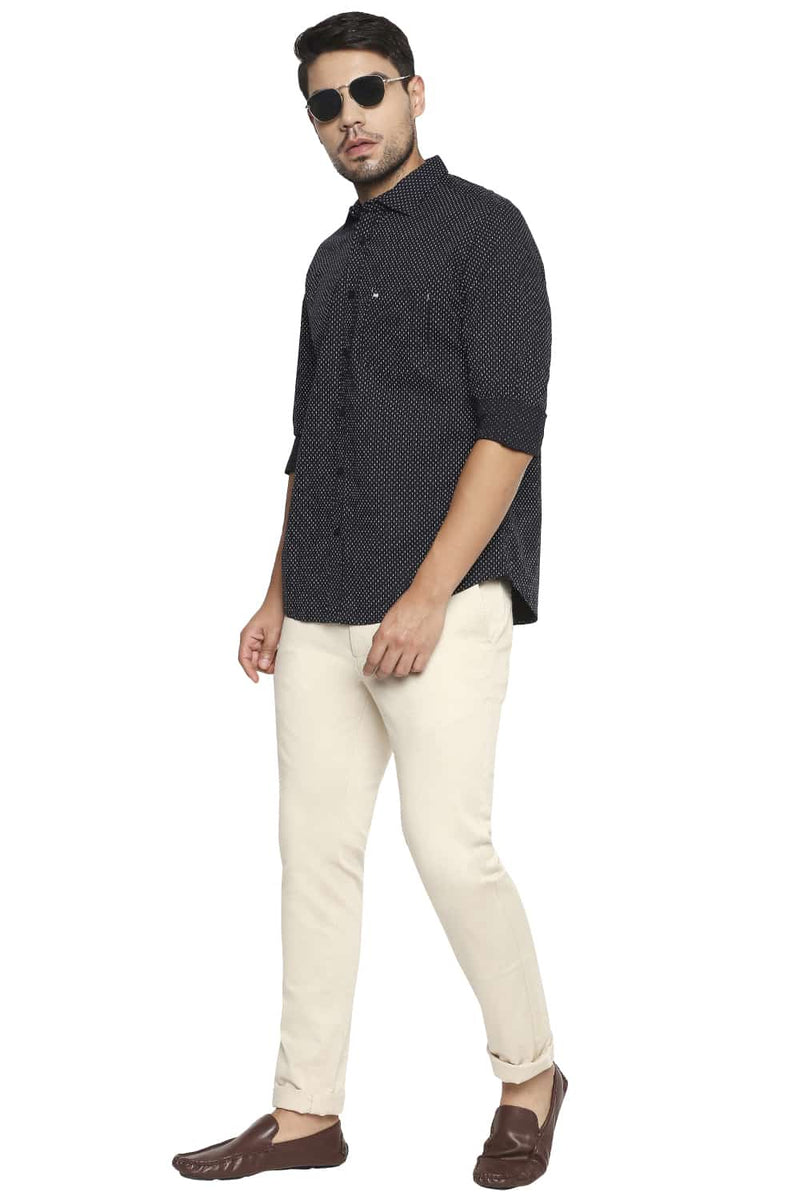 BASICS SLIM FIT PRINTED SHIRT