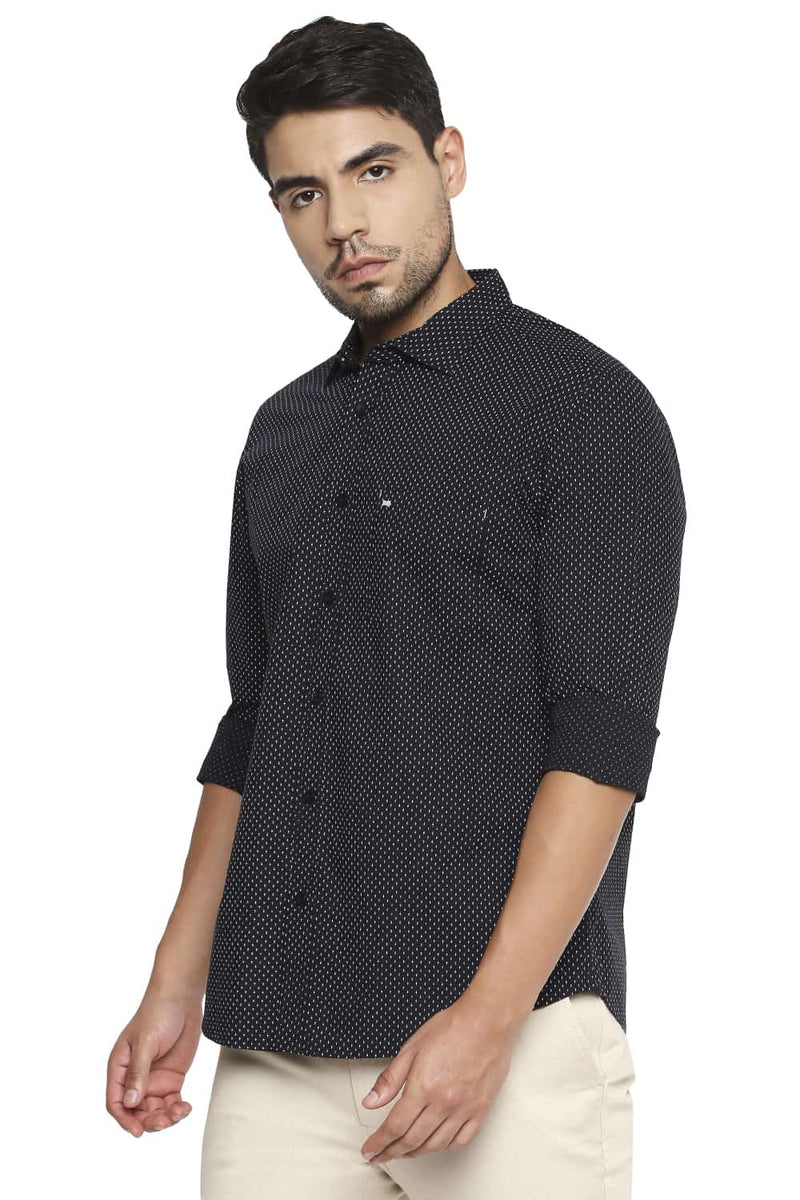 BASICS SLIM FIT PRINTED SHIRT