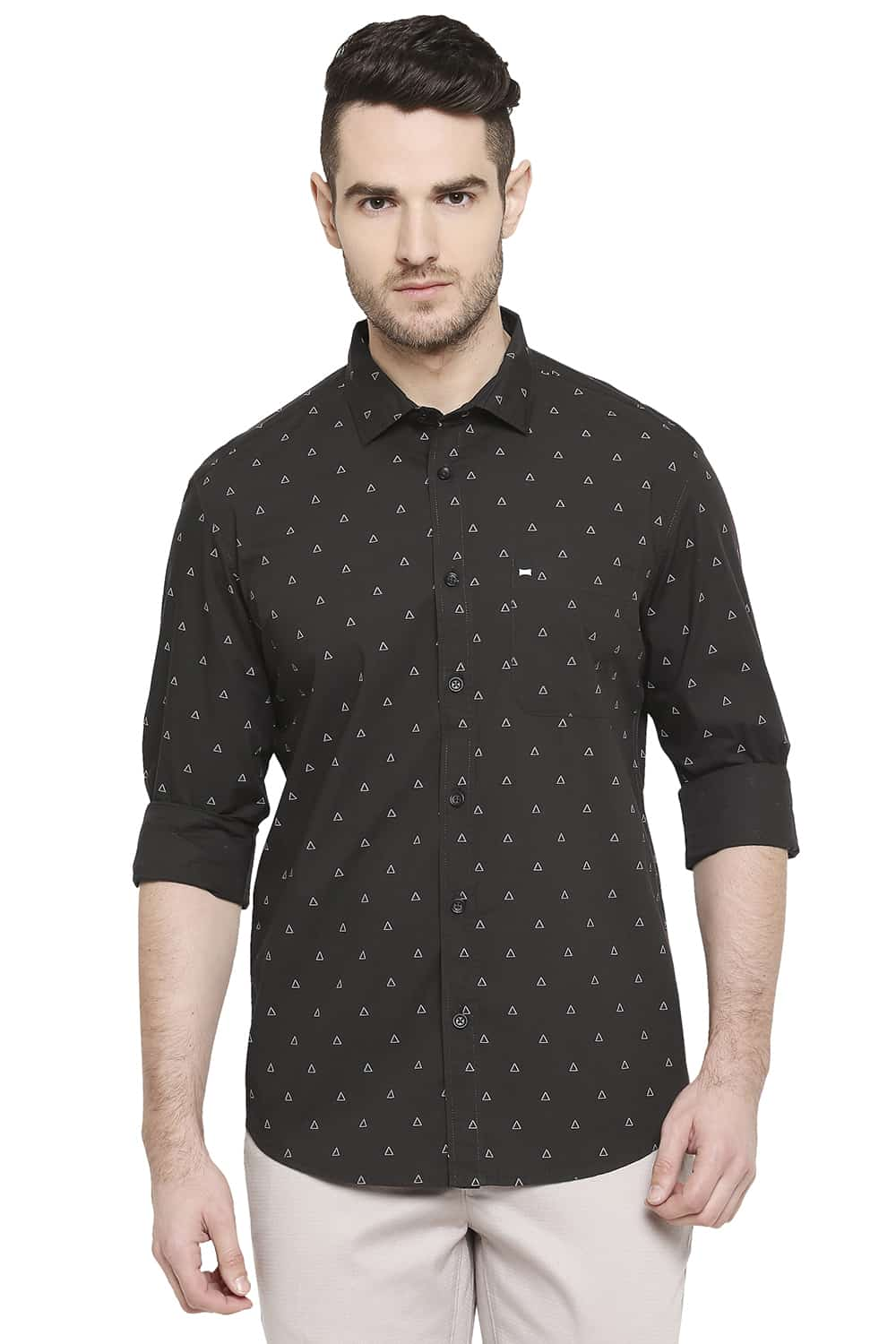 BASICS SLIM FIT PRINTED SHIRT