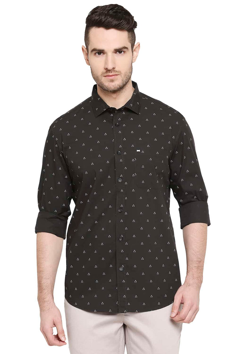 BASICS SLIM FIT PRINTED SHIRT