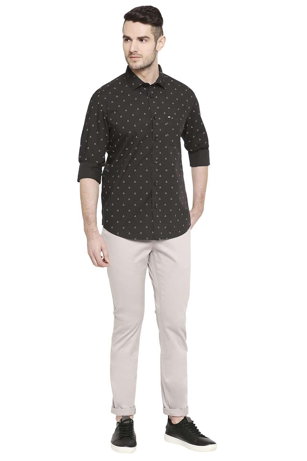 BASICS SLIM FIT PRINTED SHIRT