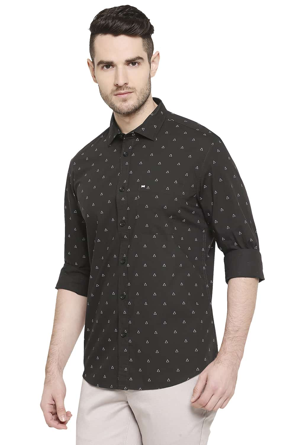 BASICS SLIM FIT PRINTED SHIRT