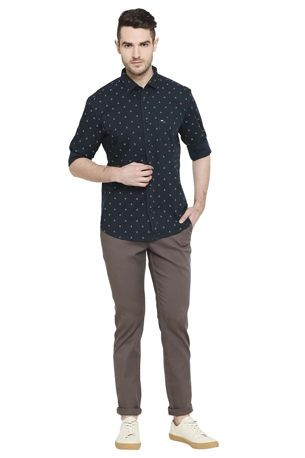 BASICS SLIM FIT PRINTED SHIRT