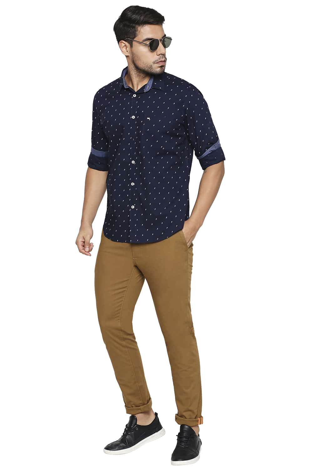 BASICS SLIM FIT PRINTED SHIRT